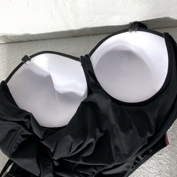 Women’s Black & Floral One Piece Swimsuit Bathing Suit 4XL - Picture 8 of 13